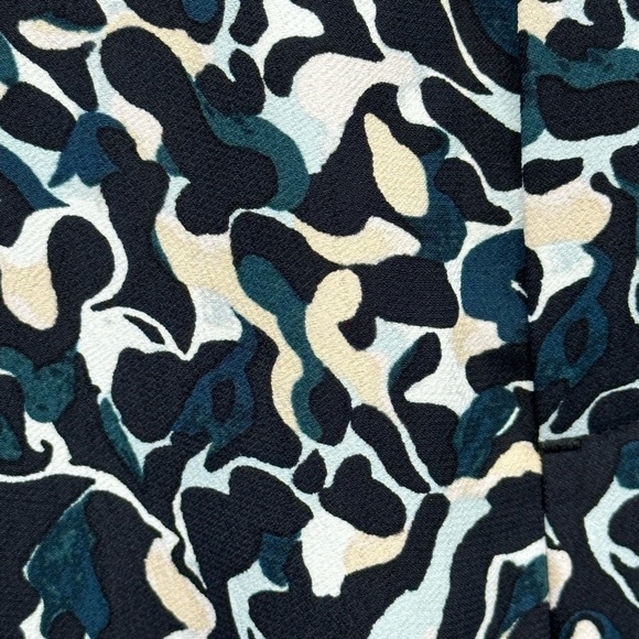 Club Monaco Abstract Print Wide Leg Pleated Front Trouser Pant - Black - size 2 - Picture 4 of 9